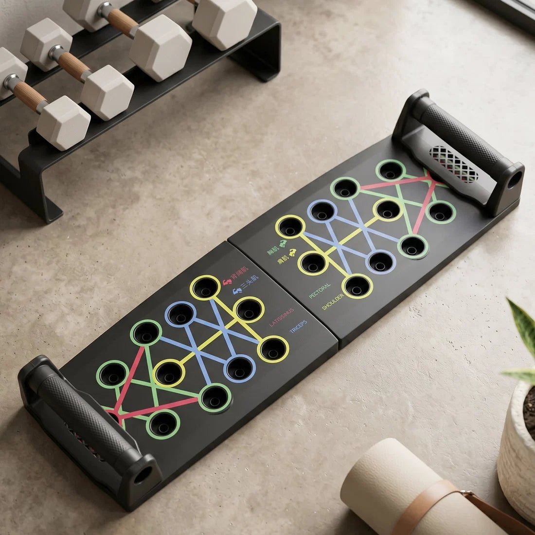 All-in-One Home Gym: Foldable Push-Up Board + Grip Strengthener Kit