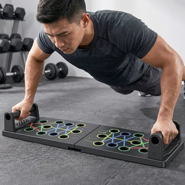 All-in-One Home Gym: Foldable Push-Up Board + Grip Strengthener Kit