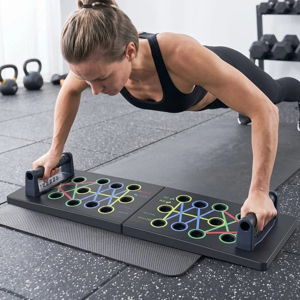 All-in-One Home Gym: Foldable Push-Up Board + Grip Strengthener Kit
