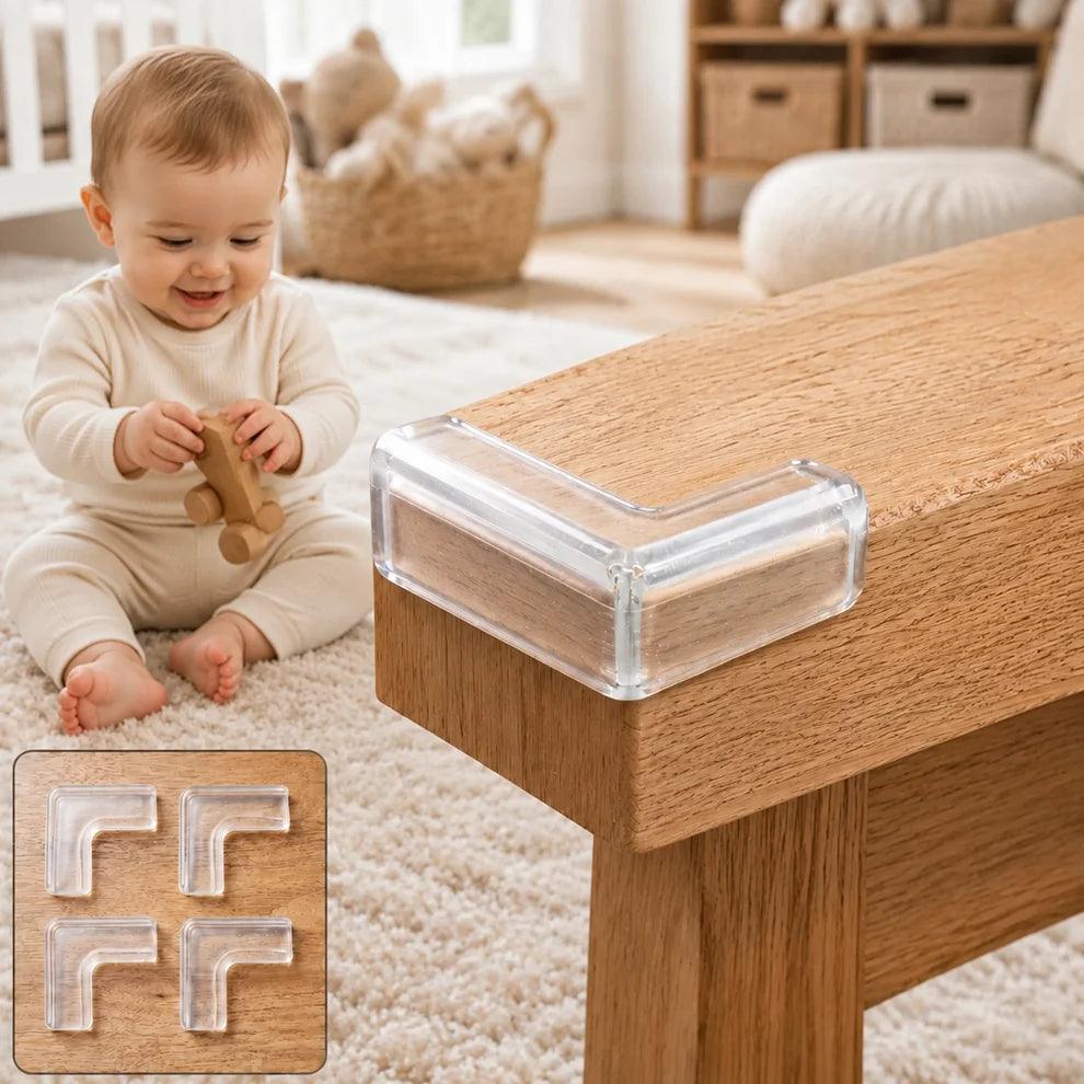 Crystal Clear Safety Silicon Corner Protectors (12 Pack) – Baby Proofing & Furniture Guard