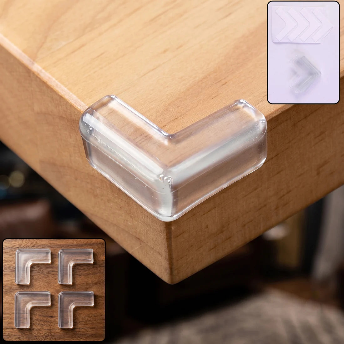 Crystal Clear Safety Silicon Corner Protectors (12 Pack) – Baby Proofing & Furniture Guard